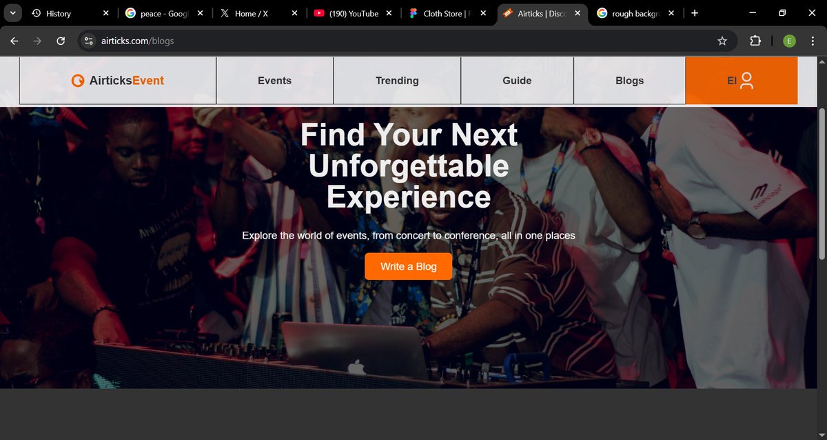 michael_eleke's tweet image. From watching YouTube tutorials to building my own website.
airticks.com is live. 🚀🔥
Your event.
Your tickets.
Your control.

#Airticks #EventTech #NigeriaTech #BuildInPublic 
#StartUp #FrontendDev #experience