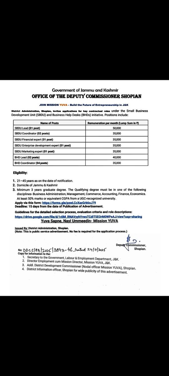 District Employment & Counselling Centre, Shopian tweet media