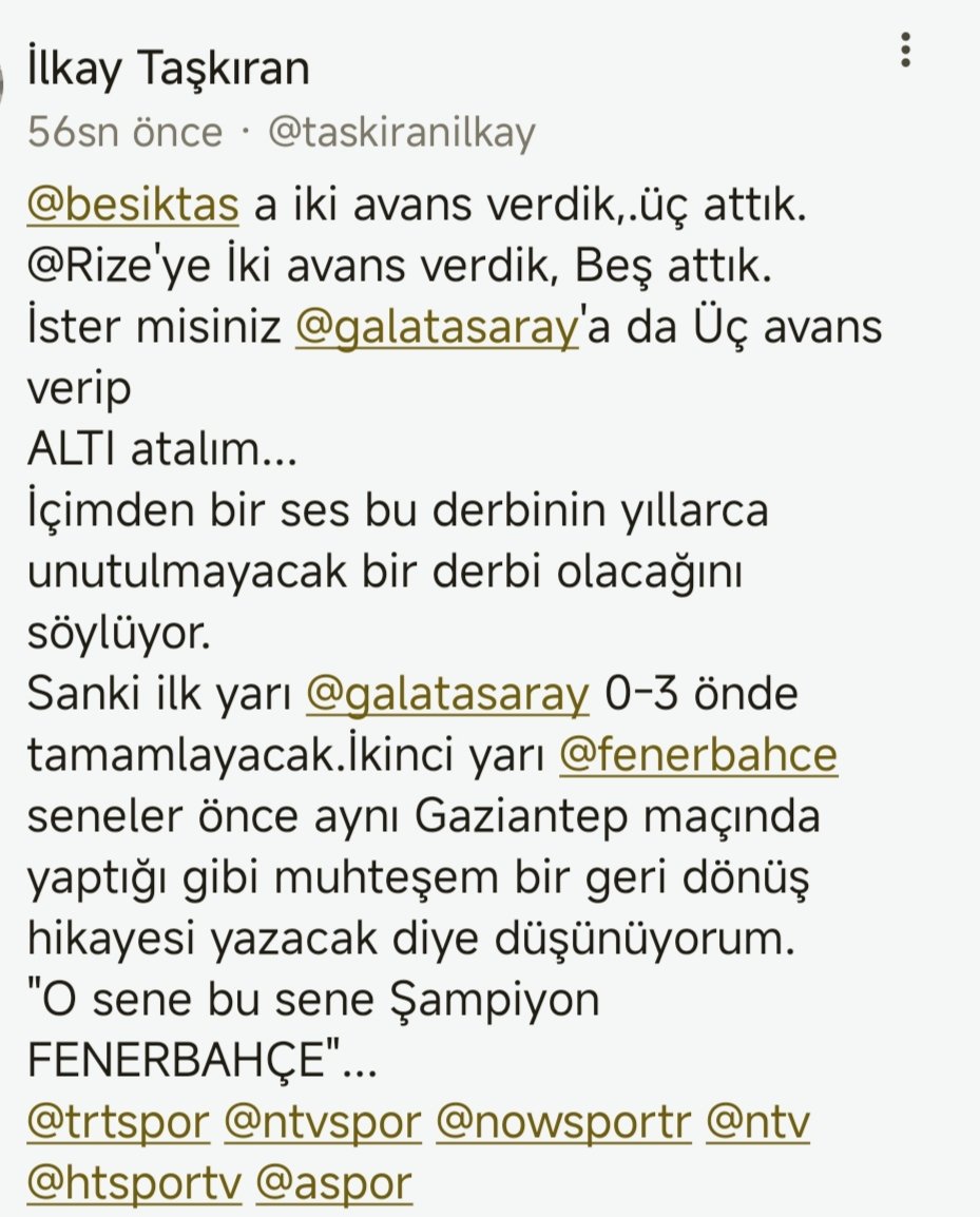 "O sene bu sene Şampiyon FENERBAHÇE"...
<a href="/Fenerbahce/">Fenerbahçe SK</a>