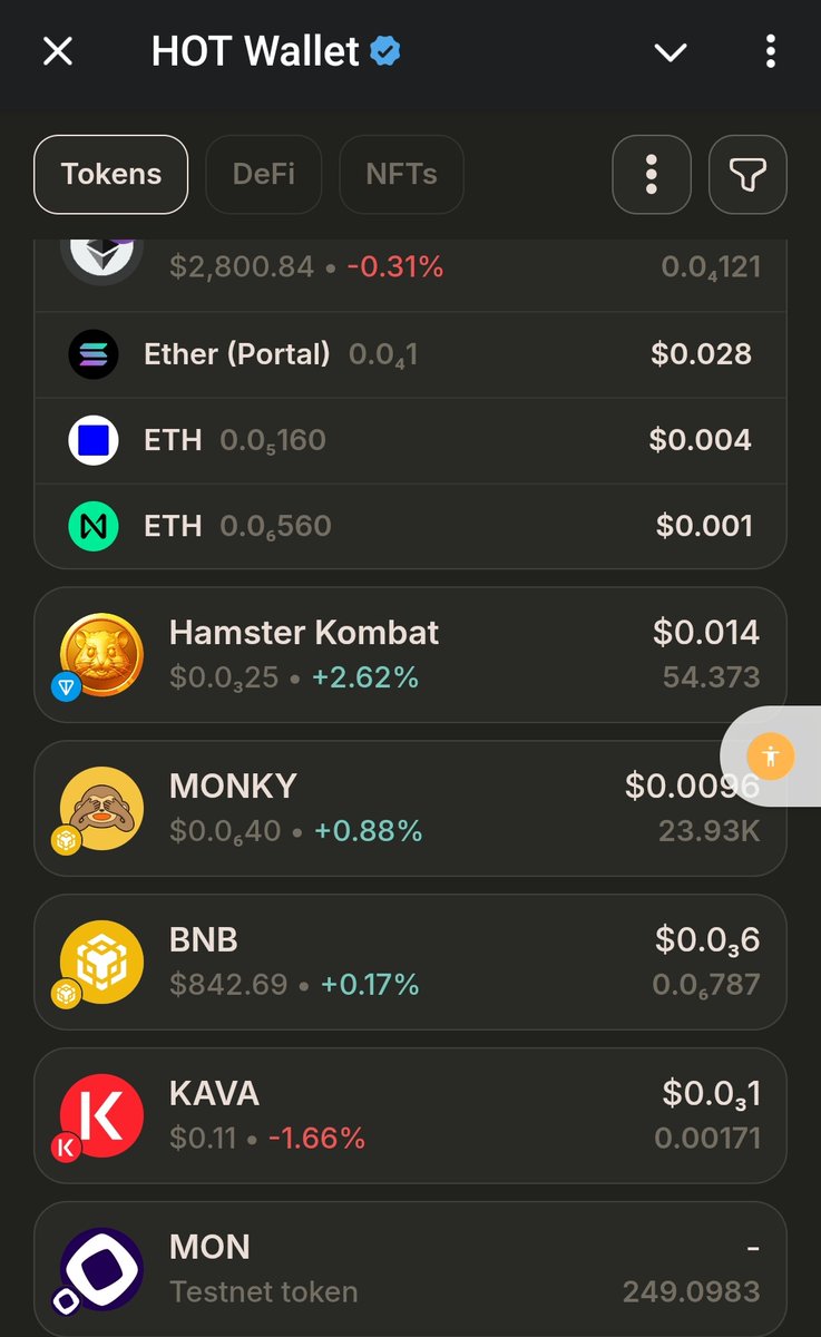 web3_anlyst's tweet image. I&apos;ve 249 $MON into the $HOT wallet
