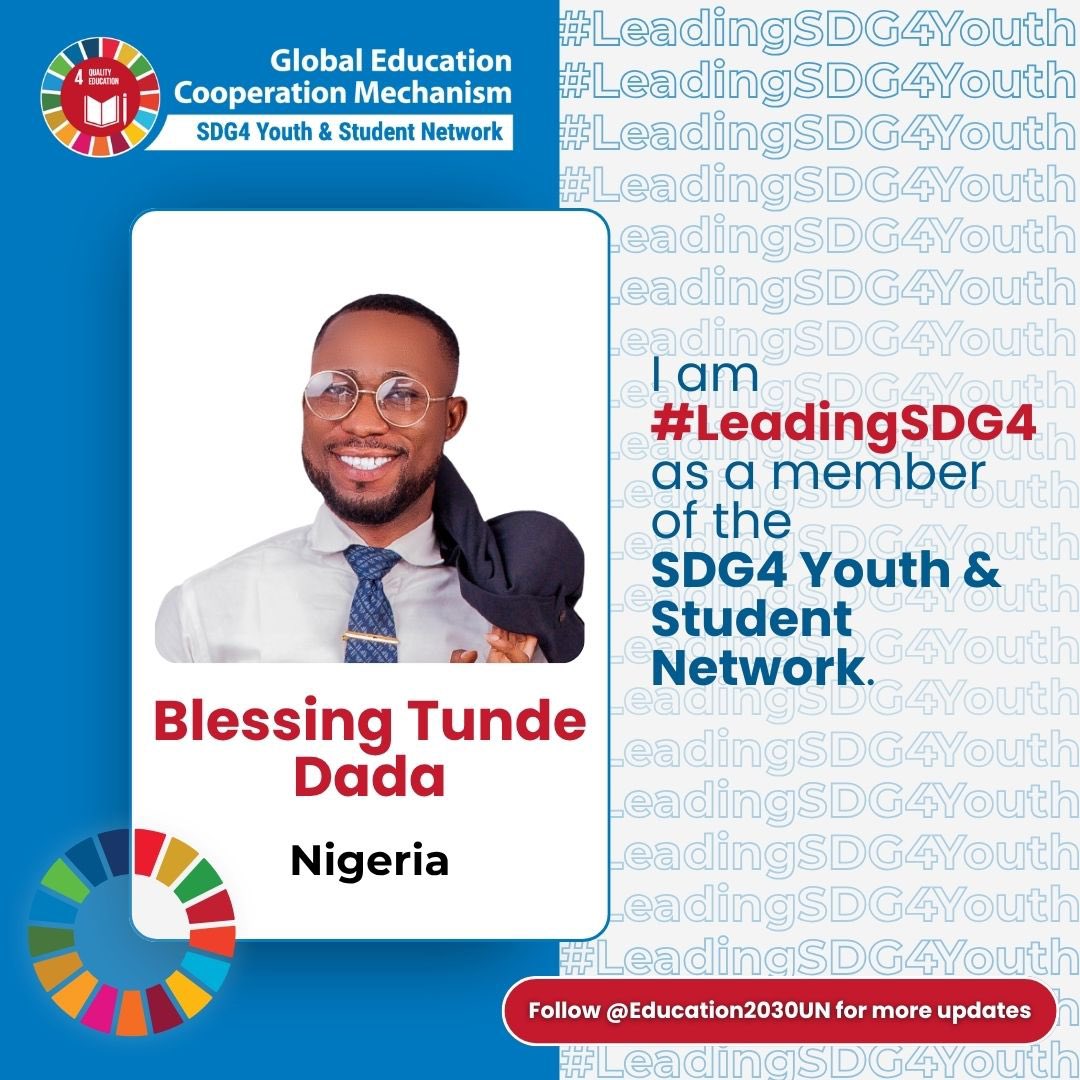 Blessingmentor's tweet image. From a rural classroom to the global decision-making table. 
Honoured to be elected Africa Youth Rep &amp;amp; HLSC Youth &amp;amp; Student Leader for the 2026–2027 UNESCO SDG4 Network 

Out of nearly 5,000 applicants from 167 countries, @Education2030UN selected 110 young leaders
#SDG4 #UNESCO