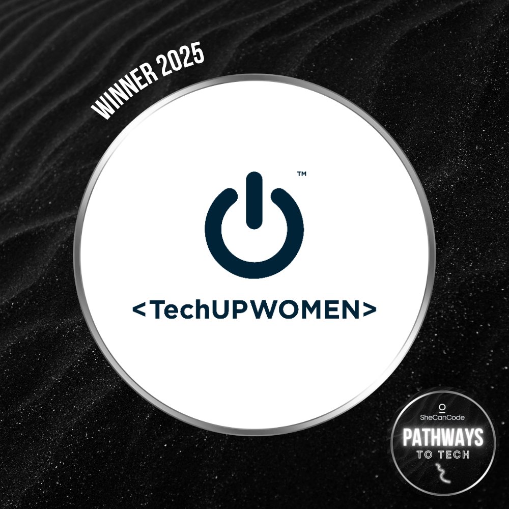 SheCanCodeHQ's tweet image. Last but not least...congratulations to TechUpWomen! 👏

TechUPWomen is a multi award winning, trailblazing programme developed closely with industry, which takes women from underserved groups and retrains them into tech careers.

👉 bit.ly/48aJoyL