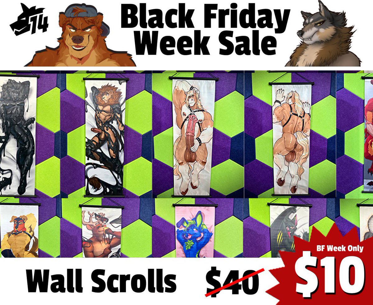 All wall scrolls are $10 for Black Friday Week Only! These won’t be restocked, get one for your wall while they last! 14werewolves.store