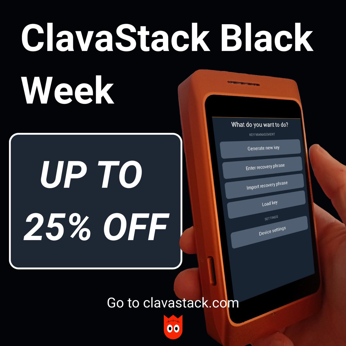ClavaStack's tweet image. ClavaStack Black Week starts today.

If you finally want to get yourself a more advanced hardware wallet, a @SpecterDIY, then this is your signal.