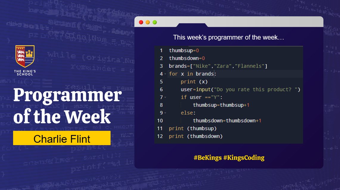 PATKingsSchool's tweet image. 💻 Congratulations to last week&apos;s Programmer of the Week! 💻