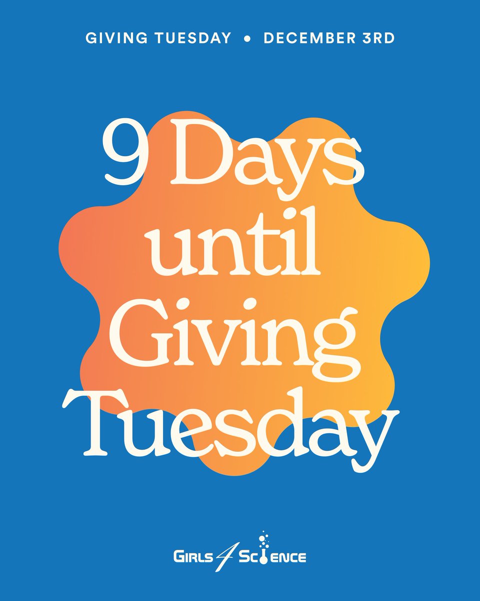 Every girl deserves a seat at the STEM table—you can pull up that chair. #GivingTuesday

$25 = Lab materials for one girl🧪
$50 = One workshop for a student🔭
$100 = Mentorship session with a woman in STEM🌟
$250 = Field trip to a STEM workplace📡

Donate: girls4science.org/donate-now.html