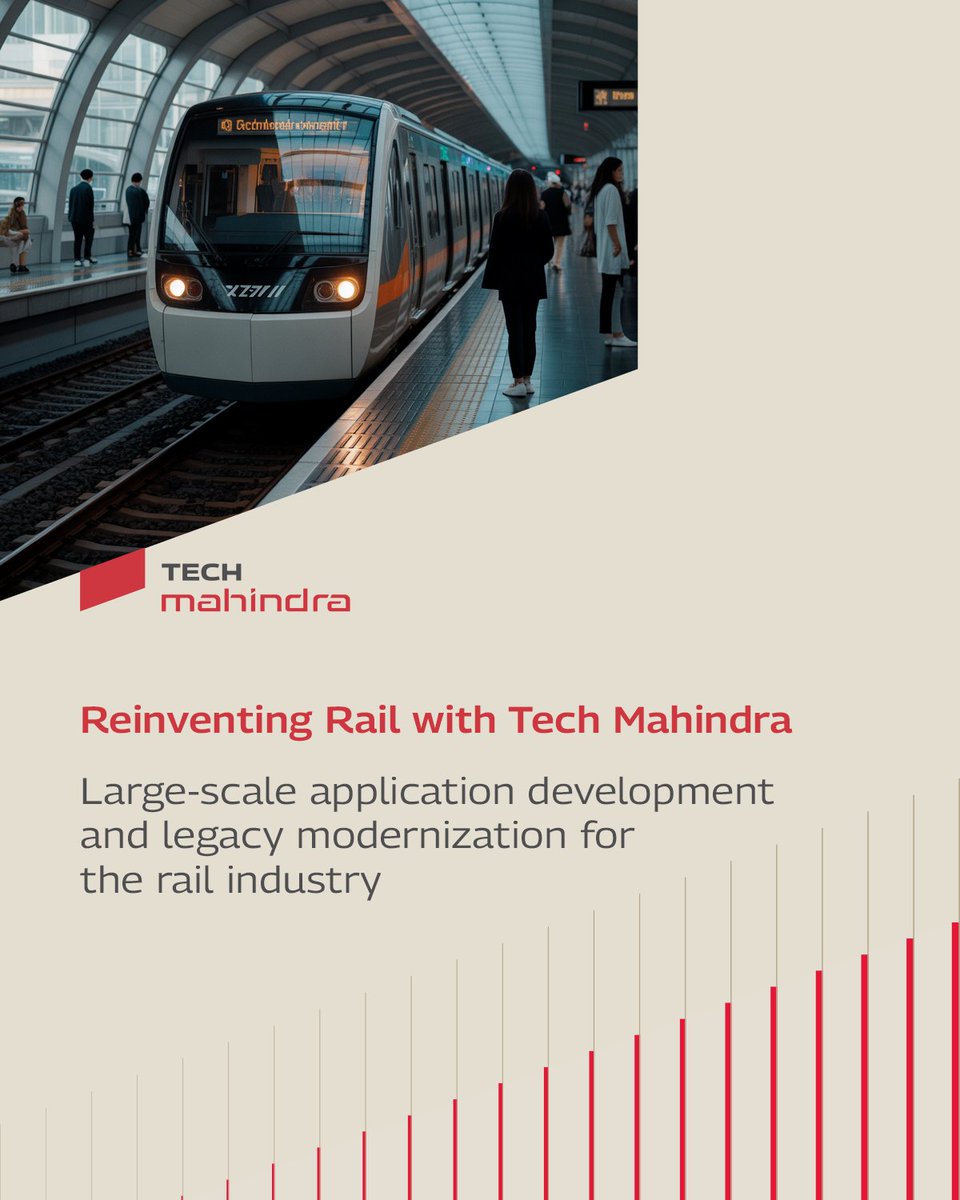 tech_mahindra's tweet image. Reinventing Rail with @tech_mahindra🚆

From 30M+ lines of legacy code to modern, agile platforms, we’ve transformed the rail industry with event-driven microservices, cloud-ready architecture, and #AI-powered testing.

Our platform-agnostic modernization framework is built for…