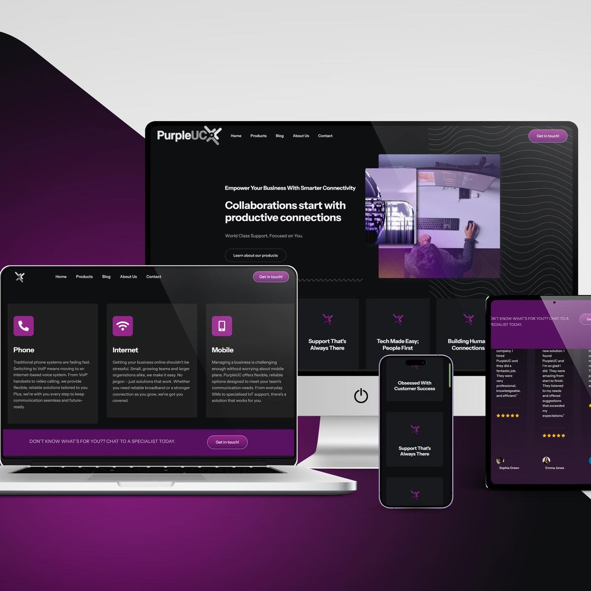 SmarterReach's tweet photo. A modern, tech-forward website, created for PurpleUC. Designed with intuitive navigation, smooth animations and a bold look to match their innovative approach to unified communications.

Discover more of our work - https://t.co/JsRP9Pr5OU. https://t.co/7Um1OSKucd