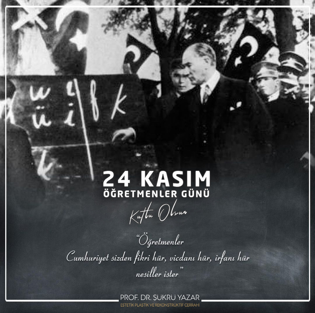 Geleceğimizi şekillendiren tüm öğretmenlerimizin
24 Kasım Öğretmenler Günü’nü saygıyla kutluyorum.

Bilgiye adanmış emekleri, sabırları ve ilham veren katkıları için
tüm öğretmenlere teşekkür ederim.

#ÖğretmenlerGünü #24Kasım