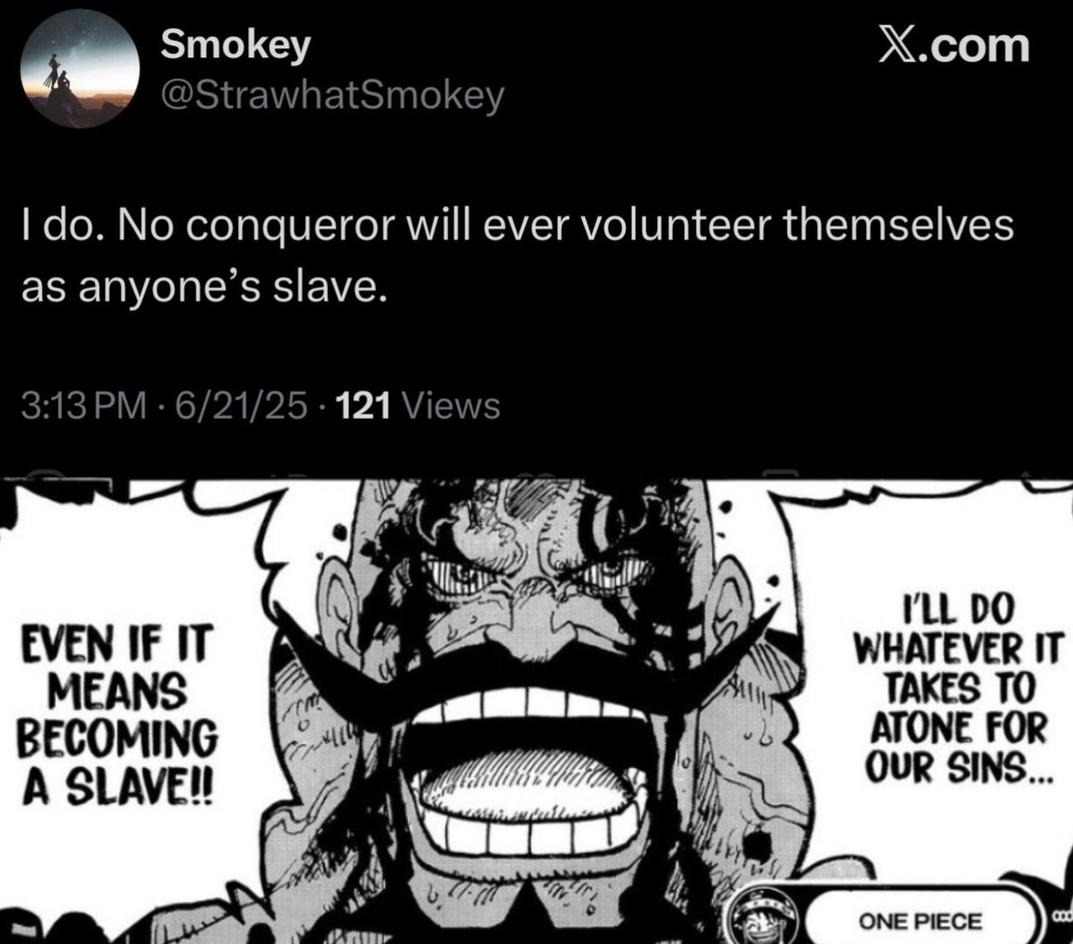 rhmonarch's tweet image. #ONEPIECE1166
another chapter, another headcanon denied by oda 🥱
