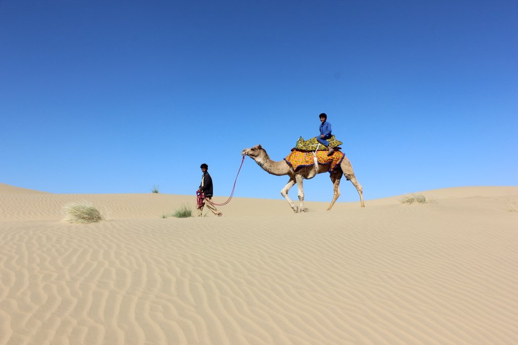 Tribal boys, no school in this uninhabited desert, they tend to their camels, and help their parents survive.  
Shot on: Canon 
Photography: Manish Gupta