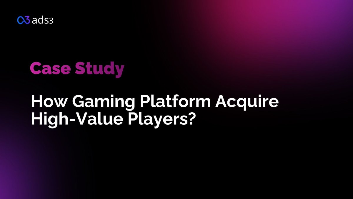 ads3_ai's tweet image. 🛫 Case Study: How Did an Gaming Platform Acquire High-Value Players?

Category: Gaming
This top-tier global crypto gaming platform aimed to acquire higher-quality users worldwide and increase the number and value of first-time deposits (FTD).

How Ads3 Delivered:
🎯 Precise Web3…
