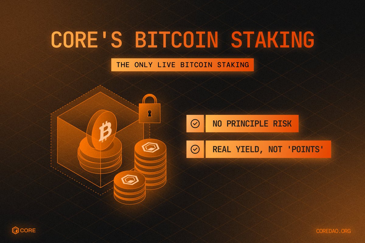 CryptoRoar07's tweet image. CORE is the only way to earn on Bitcoin without giving up custody — trustless, native, and powered directly by BTC’s own security.

#JustUseCore #CoreSZN #BTCFi $BTC $CORE #Web3 #DeFi