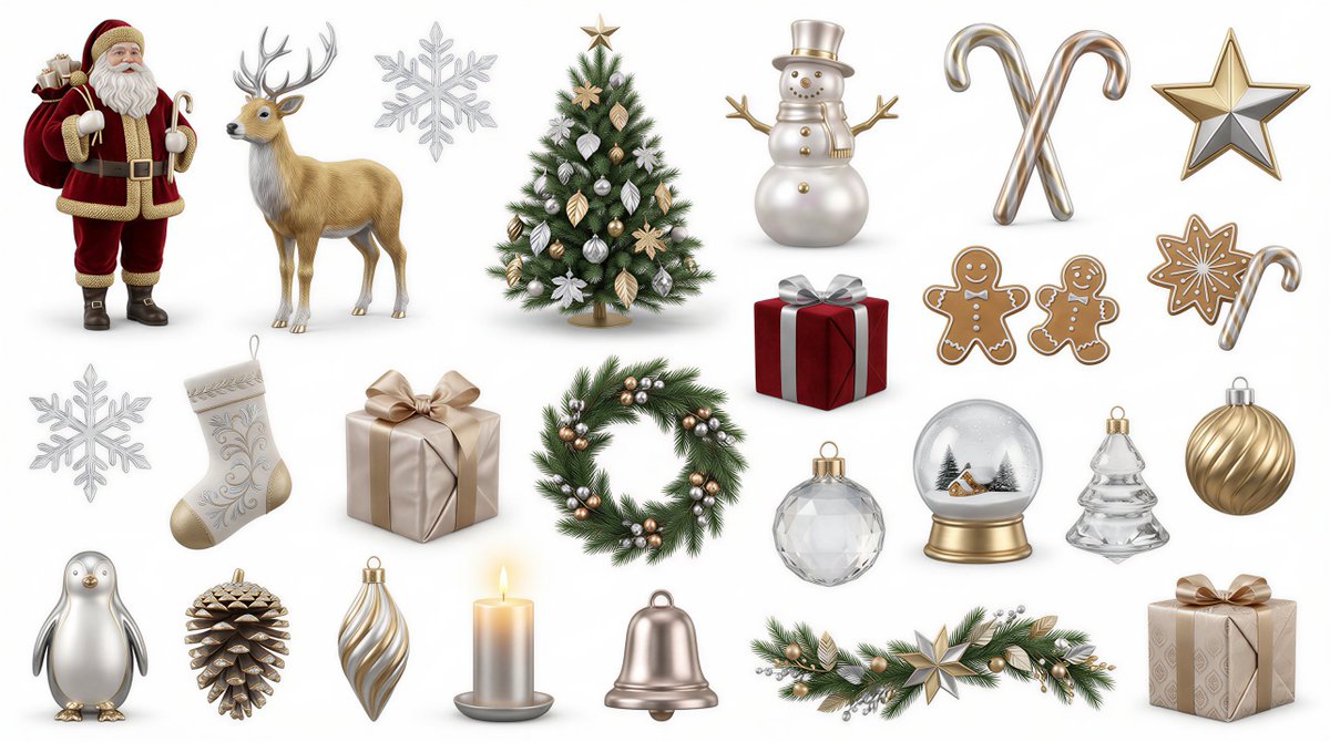 MRO_Design's tweet image. nano banana proすごい。
クリスマスのWEBデザインに使える装飾の作成をお願いしたらこういう画像を出してくれる。

しかもテイストやカラーも自由自在。
微妙な変更も思った通りに細かく調整できる。
ここからパーツ取りして自由にデザインを装飾していける。

すごい時代になったな～～！！