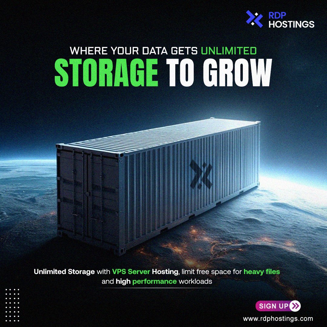 RdpHosting's tweet image. Where your data 📁  gets unlimited STORAGE 🗄️ TO GROW. Unlimited Storage with 🌐 VPS Server Hosting, unlimited 😍  free space for heavy files and high-performance workloads

Sign up for a free 30-day trial:- rdphostings.com/vps-trial

#rdpserver  #adminrdp #rdphostings #RDP