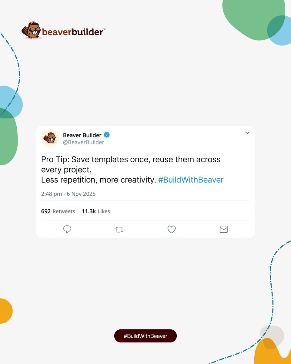BeaverBuilder's tweet image. We said it on Facebook, and we’re saying it here too!

Beaver Builder makes building websites fast, easy, and fun.   

Check out our latest tip &amp;amp; join the conversation! 

#BuildWithBeaver #BeaverBuilder #WordPress #WebDesign #WordPressCommunity #WordPressTips