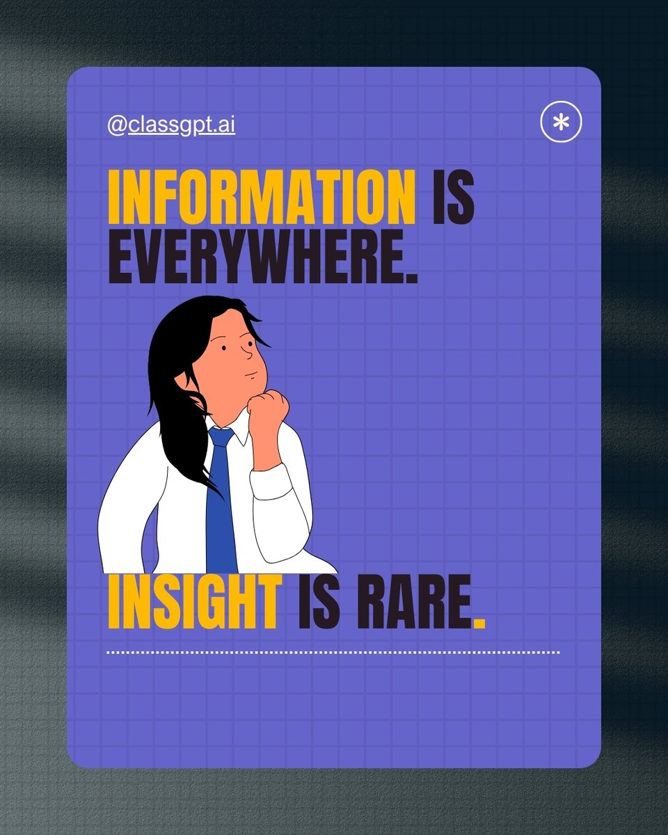 classgpt_ai's tweet image. Turn your notes into clarity.
Your doubts into confidence.
Your information into insight.

Learn Smart. Learn Fast. With ClassGPT.

#ClassGPT #AIforStudents #SmartLearning #EdTech 
#StudySmarter #StudyMotivation #DigitalEducation 
#UPSCPrep #StudentLife