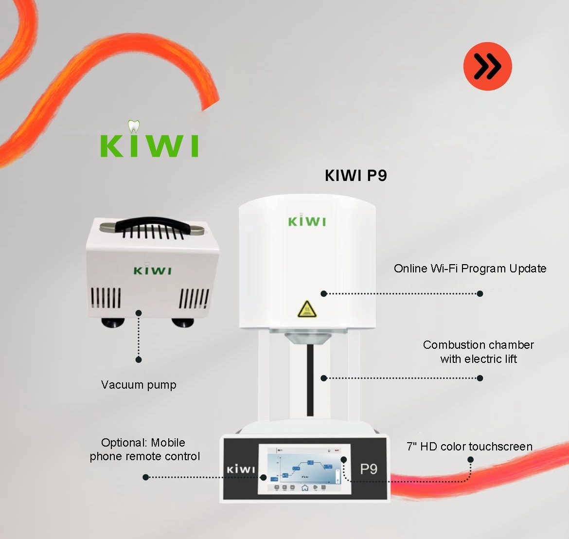 Kiwi_Dental_'s tweet image. #P9 #DENTAL #PORCELAIN #FURNACE #Fast #smart steady #ceramic low noise, oil-free vacuum pump, #sensitive-touch-screen #Kanthal heating wire 100 programs #Quick #heating-rate,150 °C/min Rapid #cooling #accuracy up to ±1°C One-click #temp. #calibration #Wifi  #IDS #four #porcelana