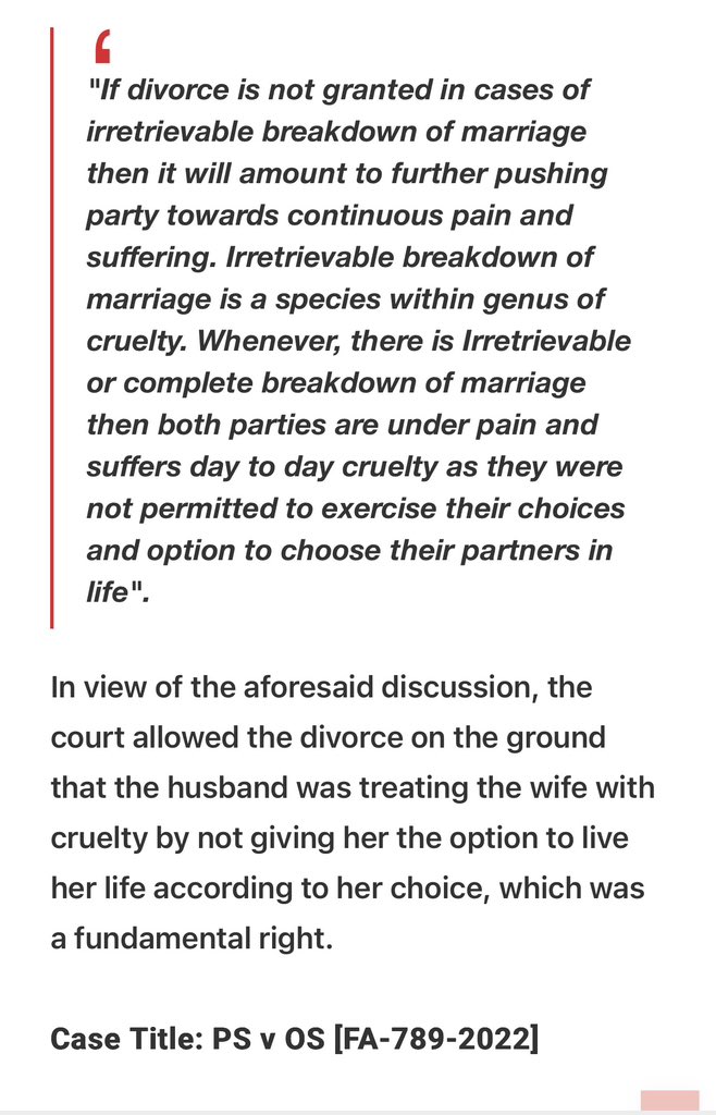 kartik_chau's tweet image. One country two laws 
Court rewards Wife for adultery 
Grants her divorce on ground that husband refusing yo grant her divorce to live with second husband band is cruelty 

What if husband asked on same grounds?