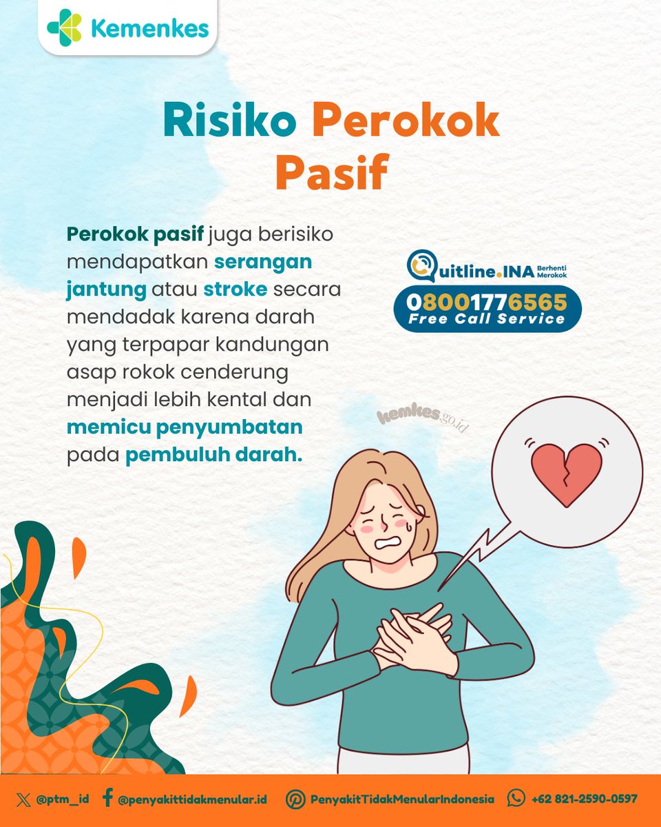 ptm_id's tweet image. Sobat Sehat, perokok pasif berisiko terkena serangan jantung &amp;amp; stroke. Oleh karena itu, yuk lindungi diri dari asap rokok!

#CERDIK #CegahPTM #P2P #DukungGERMAS #KerenTanpaRokok #GaulTanpaNgebul #AmbilSikap #RokokElektronik #Vape #NoTobacco