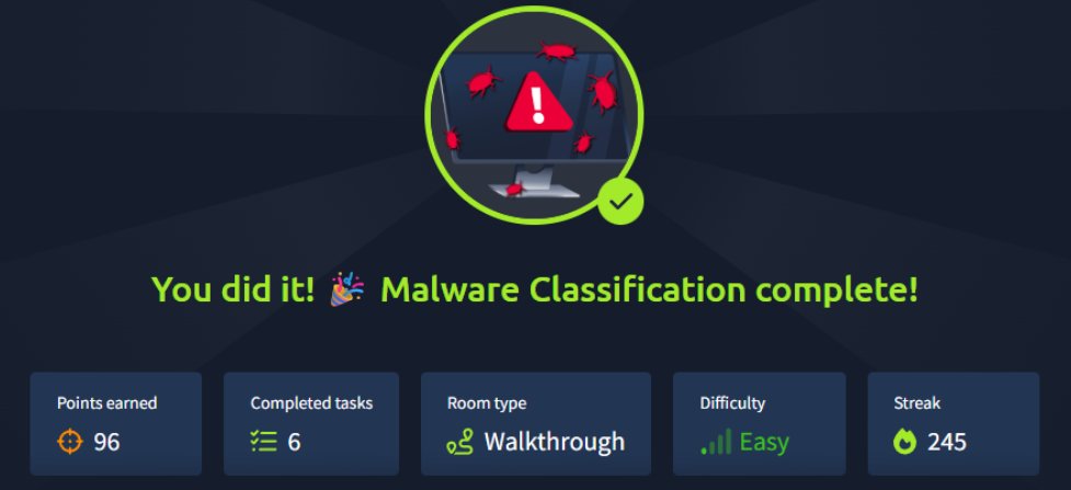 707_Roi's tweet image. Malware Classification on @TryHackMe taught me to identify and categorize threats, from adware and spyware to ransomware, wipers, and keyloggers. Understanding malware families and attack patterns sharpens threat detection skills. #SOC #BlueTeam #MalwareAnalysis