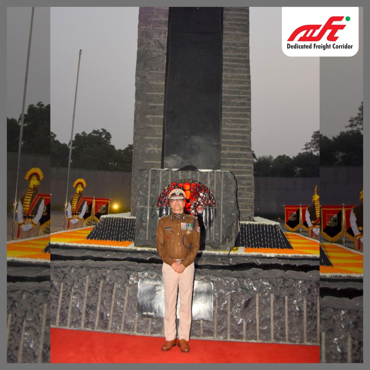 dfccil_india's tweet photo. Sh. A N Jha, Group General Manager/ Security, DFCCIL, attended the solemn ceremony at the National Police Memorial, New Delhi, as the Chief Guest, offering homage to police and CAPF martyrs for their supreme sacrifice and unwavering service. 

#DFCCIL salutes their courage, commitment, and enduring legacy.

#FreightCorridor #SustainableLogistics #IndianRailways #TransformingTransportation #gamechanger
