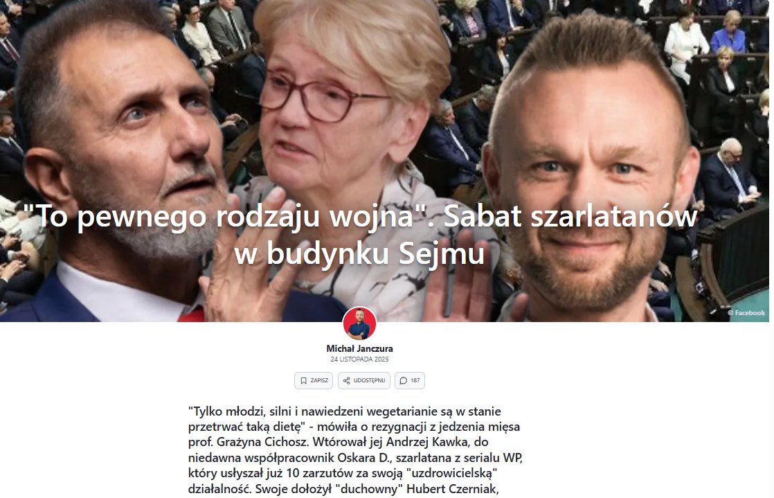 jan_czura's tweet image. ‼️Zlot szarlatanów w sejmie! Antynaukowe teorie, kłamstwa i oklaski od posłów - wszystko w czasie posiedzenia parlamentarnego zespołu. 

Kilka przykładów: 

➡️Czerniak - lekarz bez prawa wykonywania zawodu - mówi, że obecnie podawane szczepionki, to &quot;broń biologiczna&quot;…