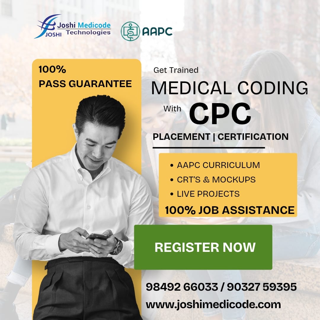 joshimedicode's tweet image. Get trained in Medical Coding with CPC at @joshimedicode1 Technologies and kick-start a rewarding healthcare career! Expert trainers, hands-on practice &amp;amp; guaranteed skill growth — enroll now and upgrade your future! 

#MedicalCoding #CPCTraining #JoshiMedicodeTechnologies…