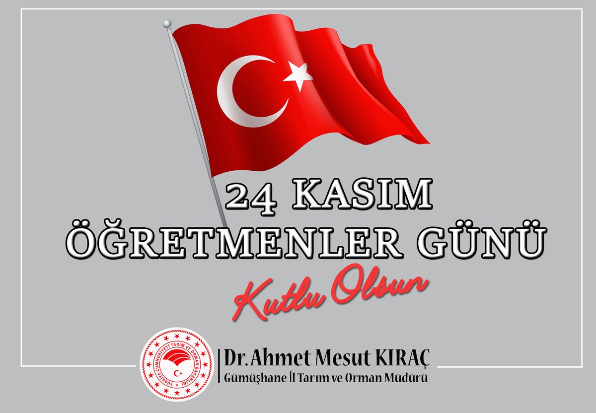Tüm öğretmenlerimizin #24KasımÖğretmenlerGünü kutlu olsun.

<a href="/TCTarim/">T.C. Tarım ve Orman Bakanlığı</a>
<a href="/A_KIRAC/">Dr. Ahmet Mesut KIRAÇ</a>