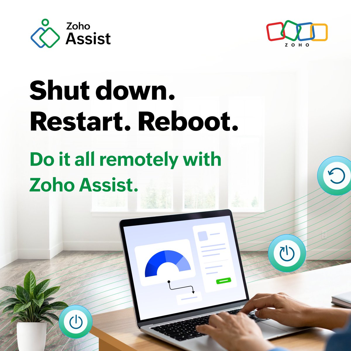 ZohoAssist's tweet image. Behind the scenes of remote support: Discover how Zoho Assist lets you remotely shut down, reboot or restart unattended devices securely without ever stepping into the office. 🔧💻 

Read more: zma.page/1wK

#RemoteDesktop #RemoteSupport #Zoho #ZohoAssist
