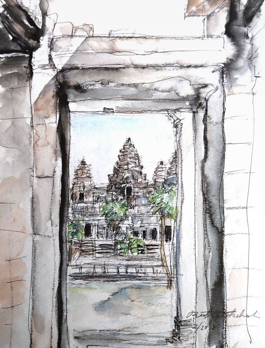 りえこさん冒険の思い出 その1682 カンボジア🚴象に乗って アンコール