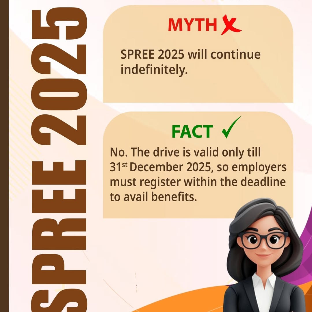 ESIC_RO_CHENNAI's tweet image. Myths create doubts, but facts inspire trust!
When truth takes the lead, social security grows stronger.

Get the real facts about SPREE 2025 and safeguard your future with ESIC!

#ESIC #SPREE2025 #mythvsfacts