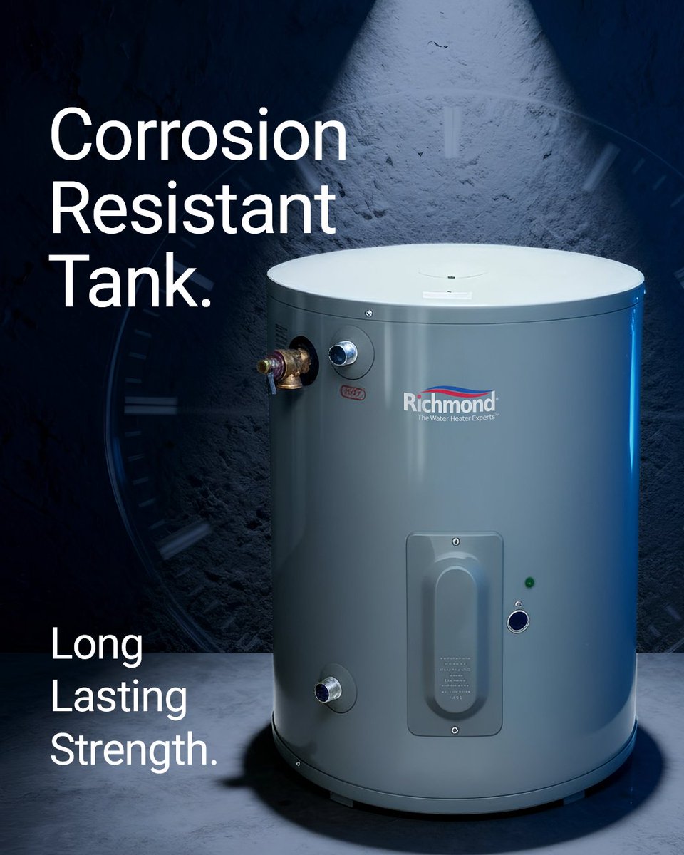 richmondwh_me's tweet image. Crafted for durability, Richmond water heaters feature advanced protection against corrosion, ensuring lasting performance year after year.

#RichmondMEA #DurableDesign #WaterHeatingSolutions #LongLifePerformance