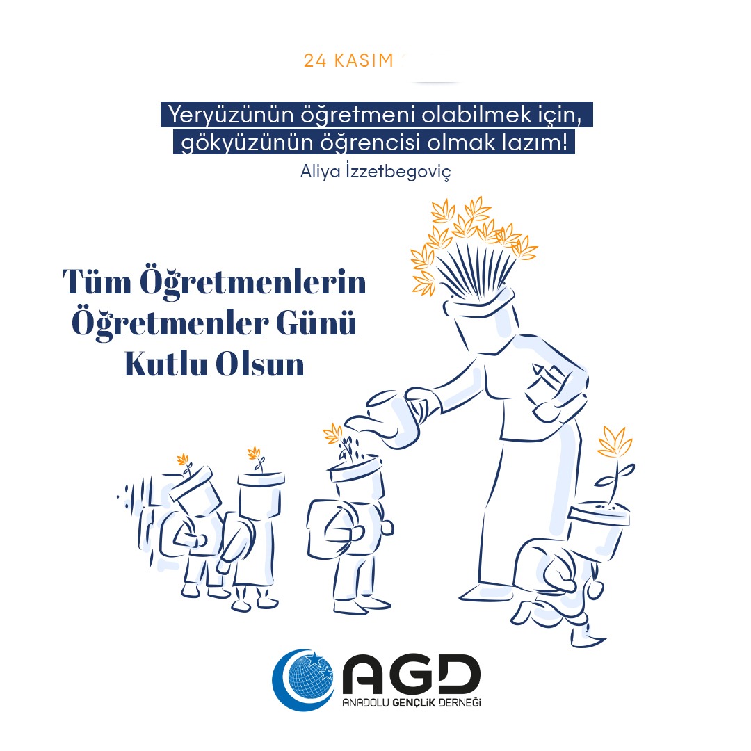 Yeryüzünün öğretmeni olabilmek için, gökyüzünün öğrencisi olmak lazım!"

Aliya İzzetbegoviç

Tüm öğretmenlerimizin 24 Kasım Öğretmenler Günü'nü tebrik ederiz.

#ÖğretmenlerGünü