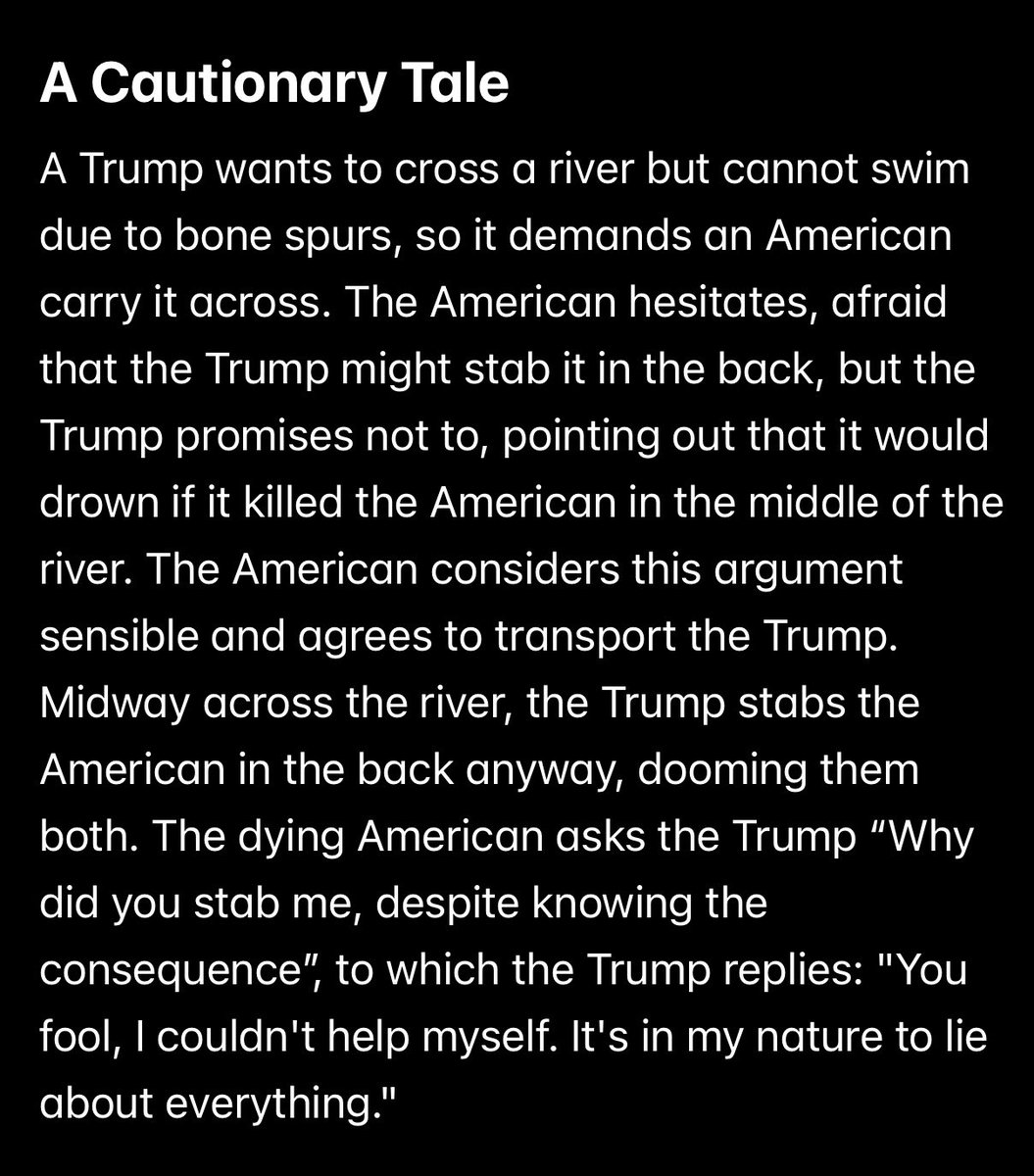 <a href="/Suzierizzo1/">Suzie rizzio</a> Sucks to be him.
He knew better but he just had to “stick it to the libs”.
Now he has to live with his oh-so-intelligent decision.
Trump turns on everyone eventually.
It’s in his nature.