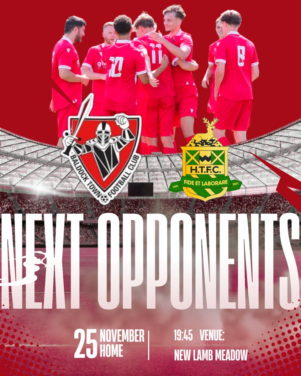 🔥 MATCH ANNOUNCEMENT
<a href="/Harpenden_Town/">Harpenden Town FC</a>  visit New Lamb Meadow on Tuesday in the Hertfordshire FA Charity Shield.
Massive test — let’s bring the noise! 
#BaldockTown #NonLeague