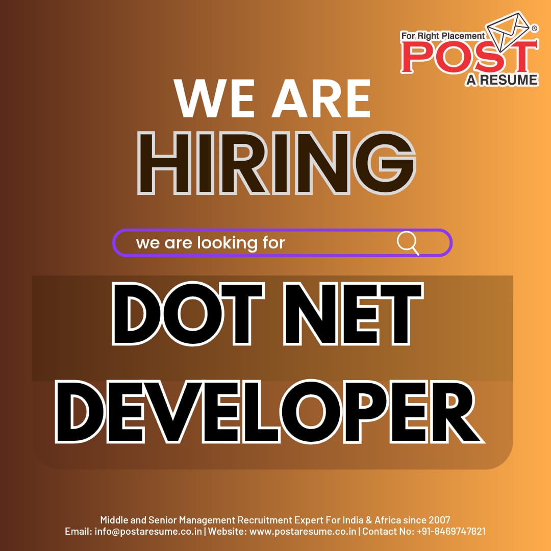 postaresume's tweet image. 🚨 Hiring Dot Net Developer  

Apply Now: lnkd.in/gRjMp6Gk

 #dotnetdeveloper #jobAhmedabad #opentowork  #jobseeker #vipulmmali #postaresume #vipulthewonderful