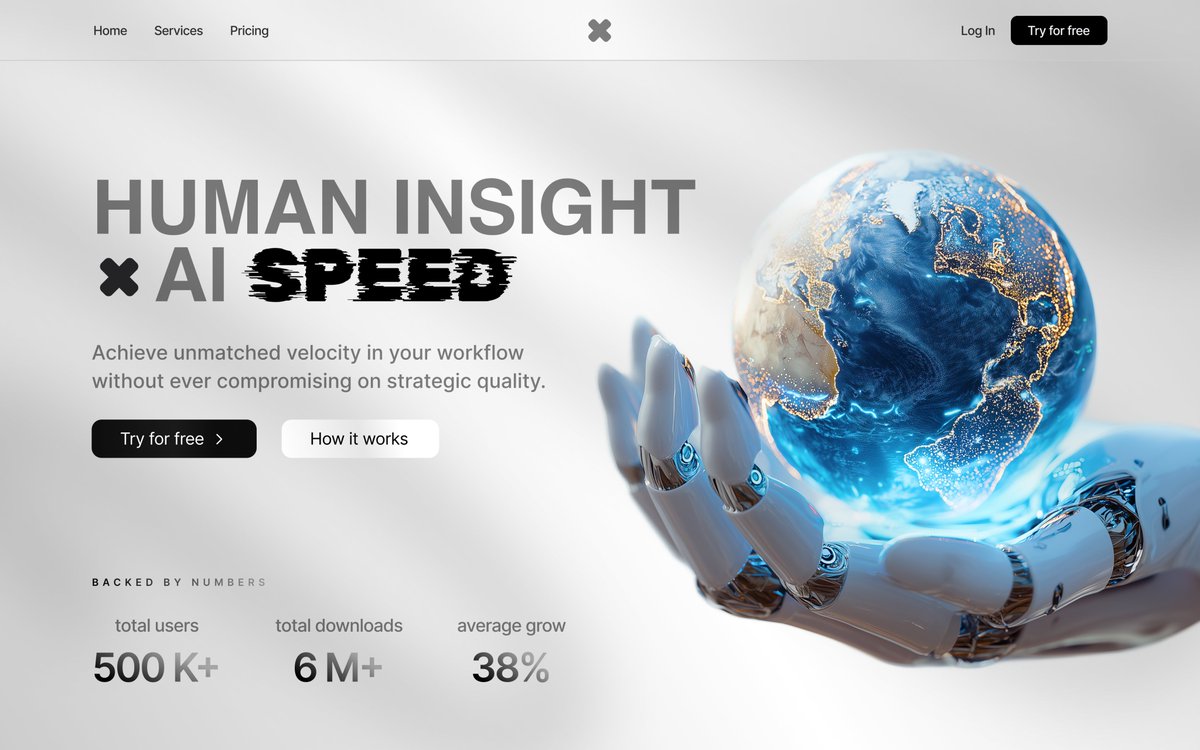 sergirios_'s tweet image. A hero design where human insight meets AI power 🤝