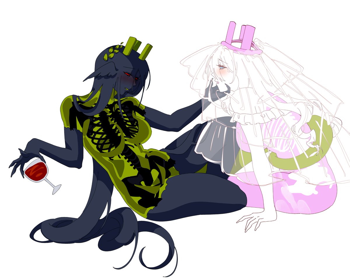 MoonaCelene's tweet image. quick drawing for the girls 
they just 
do girl things 😇😇😇😇