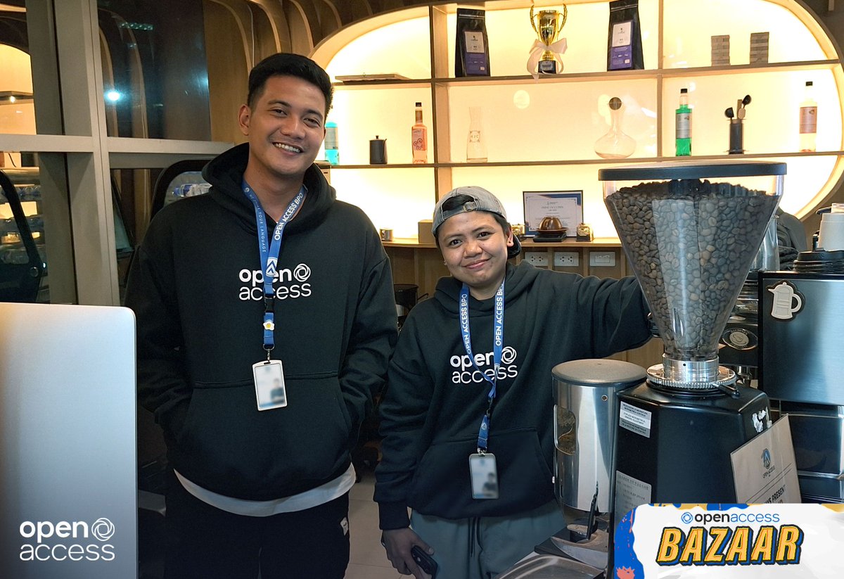 OpenAccessBPO's tweet image. An outdoor grilling station served Pinoy street food while barista DJs kept coffee flowing and music playing.

The bazaar celebrates creativity, teamwork, and the talents within the OABPO community. #EmployeeEngagement #TeamOABPO

#WeAreOABPO #TeamOABPO