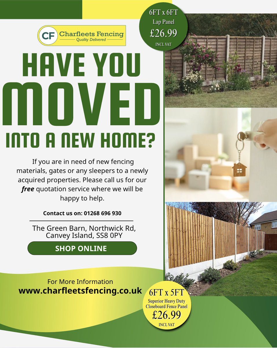 CharfleetsFenc's tweet image. Your Dream Home Starts Here! 🏡✨

☎️ - 01268 696 930
🌐 - charfleetsfencing.co.uk
#BuiltForWork #OutdoorTools #ToolOfTheDay #FencingEssex #Tradeprices #Homeandgarden  #HeavyDutyWheelbarrow #TradeTools  #southendonsea #chelmsford #essex #kent #london #surrey #hertfordshire