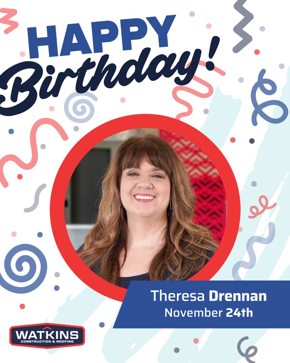 Wishing a very happy birthday to Theresa Drennan, a wonderful part of our Watkins team! 🎈

Theresa, we’re so thankful for all you bring to the table. 💙 May your birthday be as amazing as you are! 🎉🙌