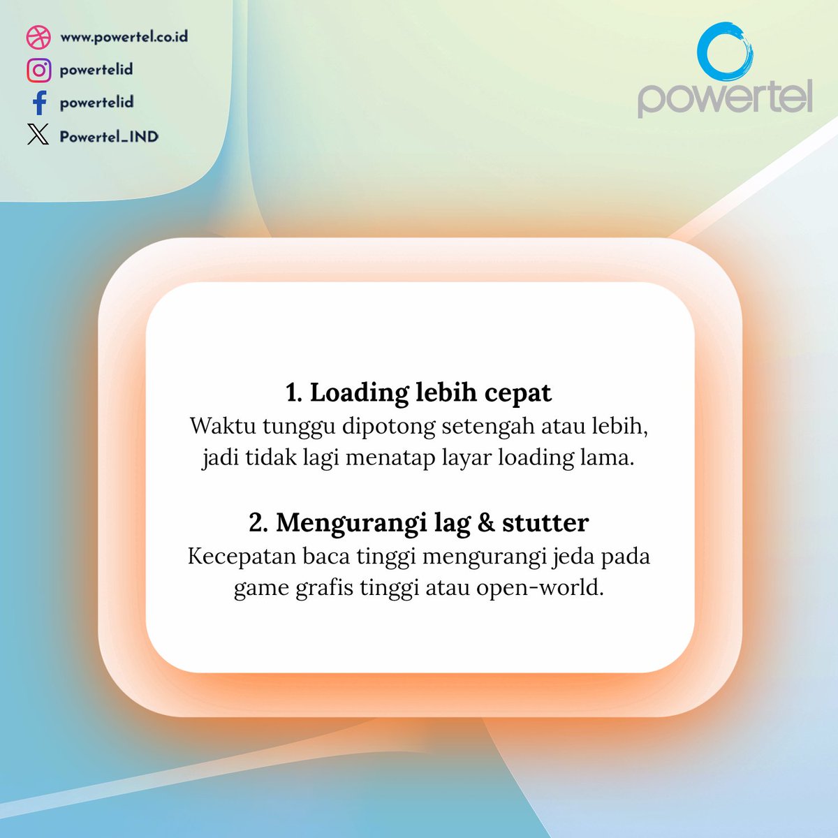 Powertel_IND's tweet image. Mau Game Bebas Lag? Ini 5 Alasan Pilih SSD!

#Gaming #SSD #Teknologi #Performance #LoadingCepat #PCGaming #Hardware #GameLovers #SSDgaming #LoadingCepat #PCUpgrade #PowertelId