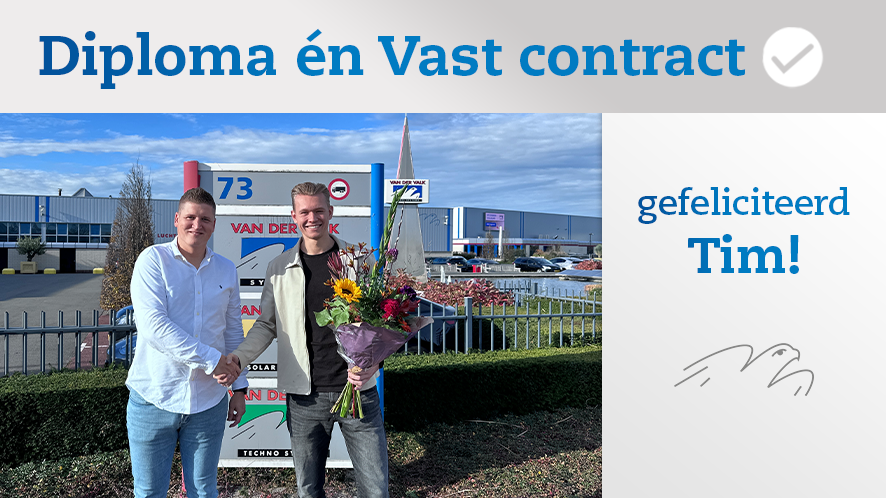 Dubbel feest! Na een succesvolle stage heeft Tim van Marrewijk zijn studie Commerciële Economie en Ondernemerschap afgerond én mogen we hem verwelkomen in de ValkFamilie.

Van harte gefeliciteerd met je diploma én je baan 𝗧𝗶𝗺! 💐