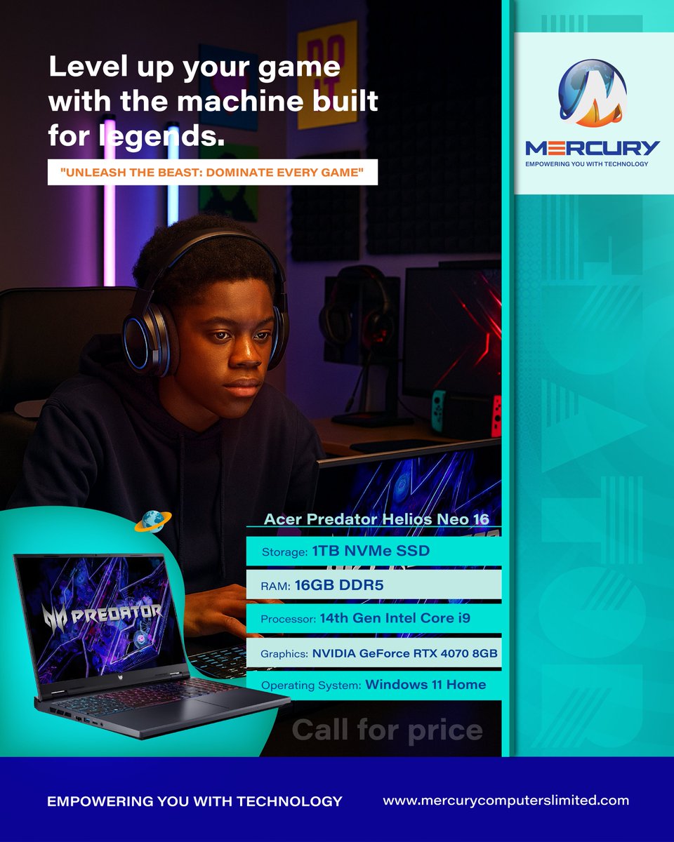 mercuryuganda's tweet image. Unleash gaming without limits with the Predator Laptop built for speed, strength, and smooth performance. Powered by cutting-edge tech and rugged design. 
Contact Us;
mercurycomputerslimited.com
wa.me/256778443985

#gaming #fastperformance #mercury #laptops #predator