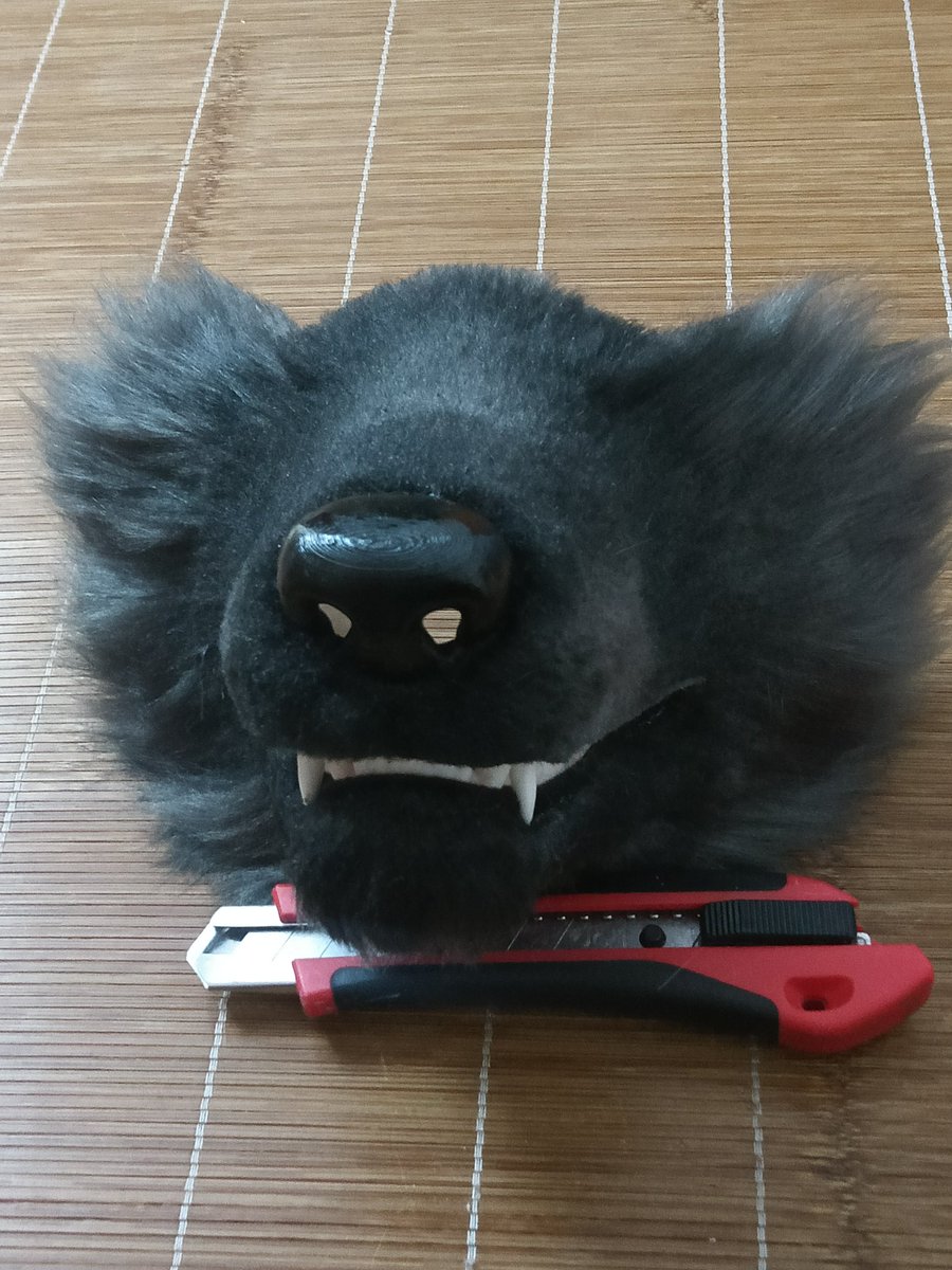 qijing260570760's tweet image. Cute black wolf mask.#furry #MASK