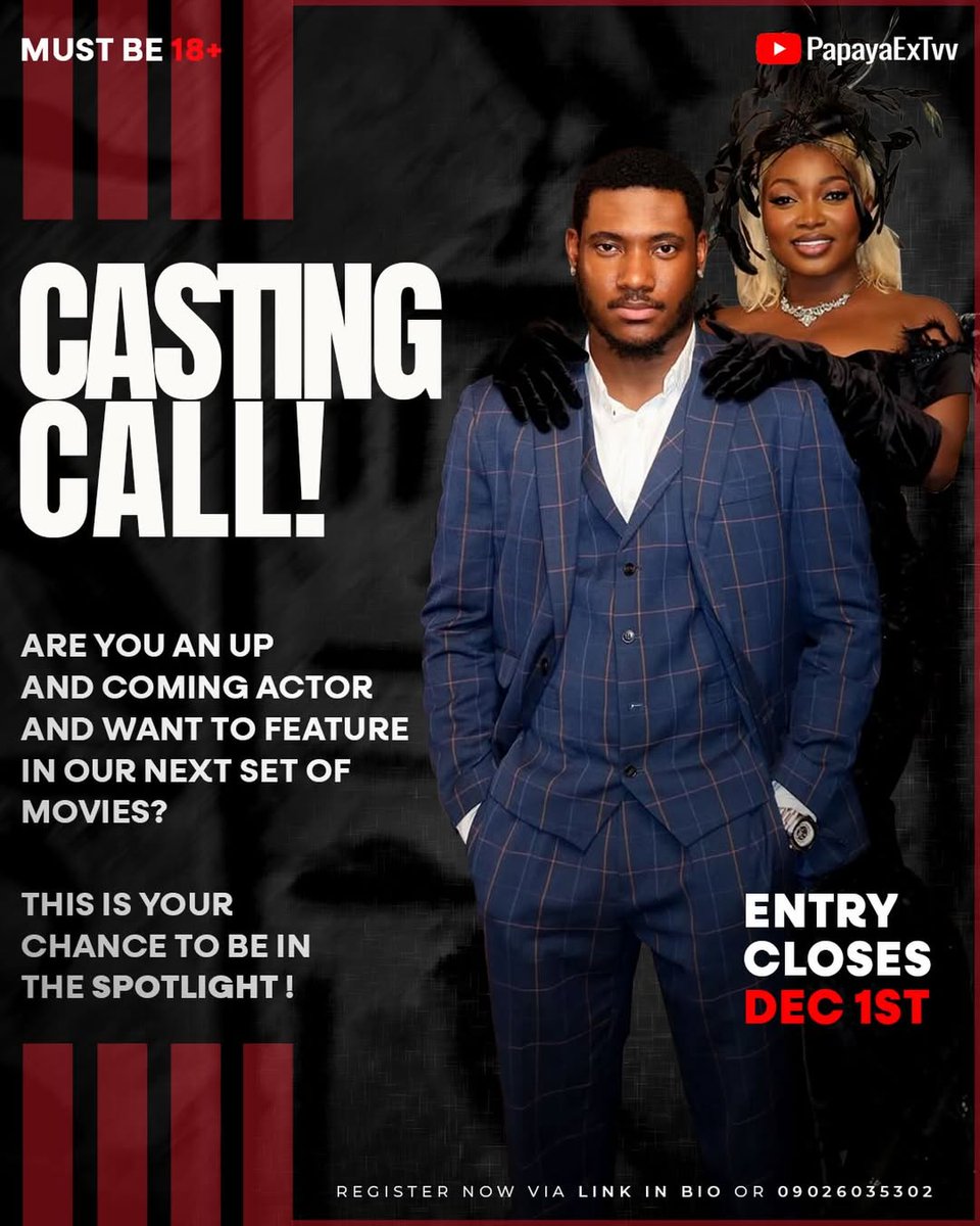 shellosmedia's tweet image. Casting Call from Papaya_Ex

Find link in her IG bio 

Retweet 

Tag an actor

#shellos
#shellosmedia