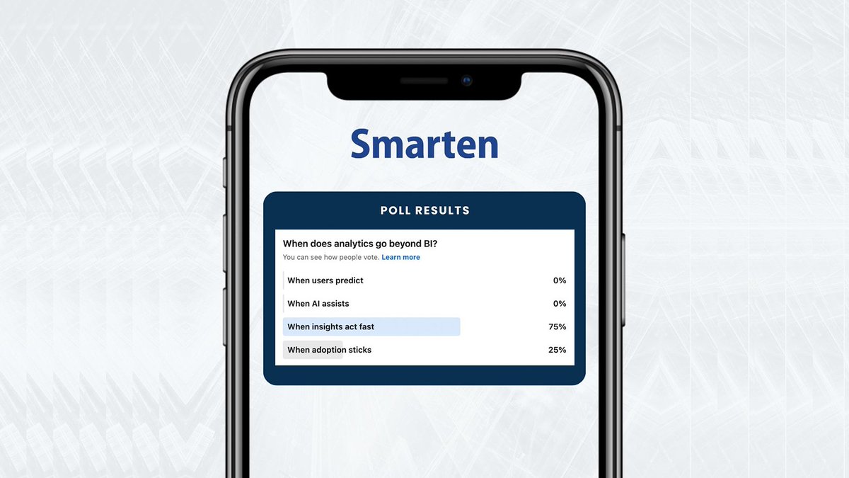 SmartenAnalysis's tweet image. Last week, we asked our audience: When does analytics truly go beyond BI?

Read how ISVs are embedding Smarten’s Augmented Analytics to enable this shift. smarten.com/blog/beyond-ba…

#CitizenDataScientist #Smarten #EmbeddedBI #BIForISVs