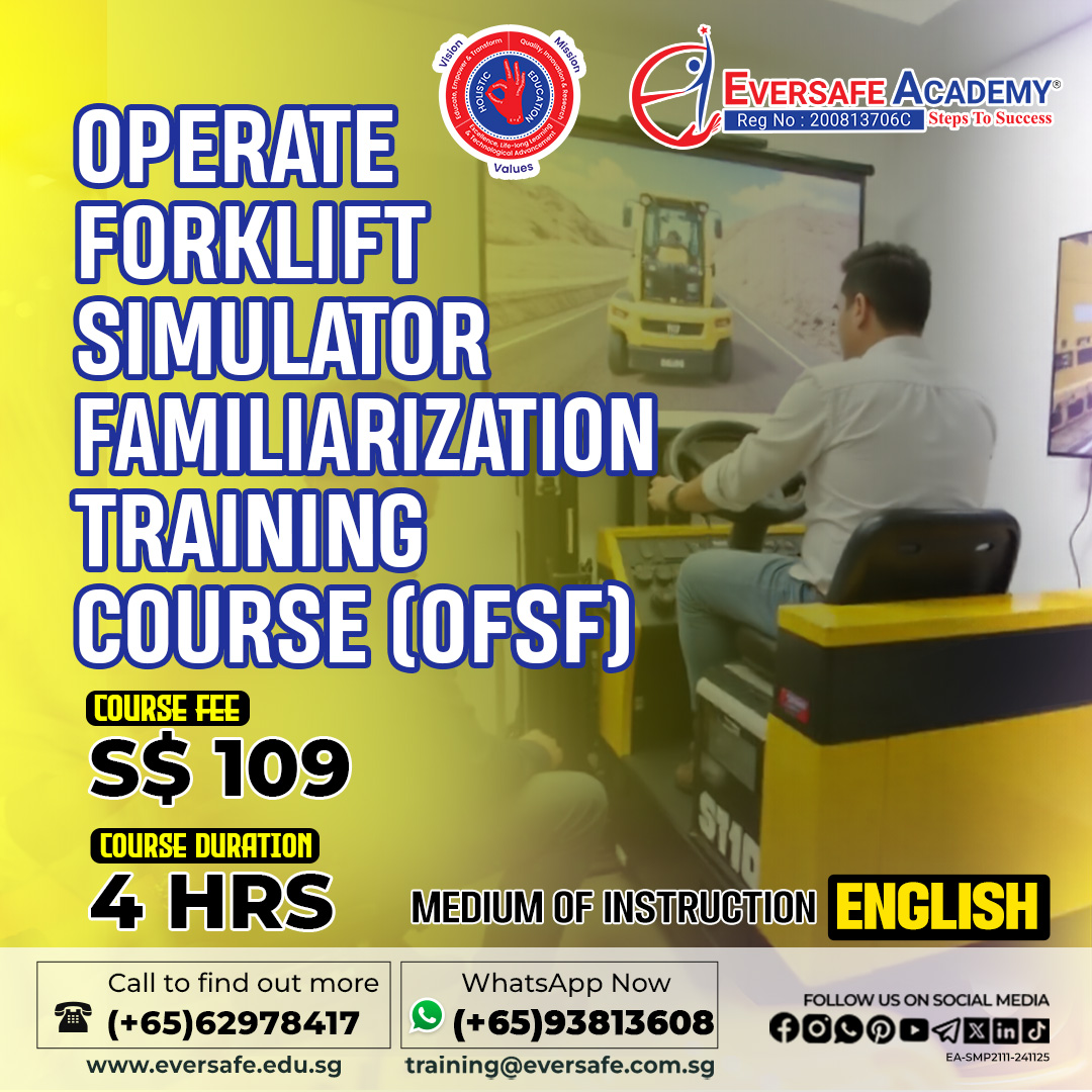 EversafeAcademy's tweet image. Master the Controls, Skip the Risk! 🚀  |  EVERSAFE Academy® Singapore !
📲 WhatsApp: 📱 bit.ly/3JKmp0J
#OFSF #ForkliftTraining #SimulatorTraining #Logistics #Warehousing #SafetyTraining #SkilledTrades #SingaporeTraining #EversafeAcademy