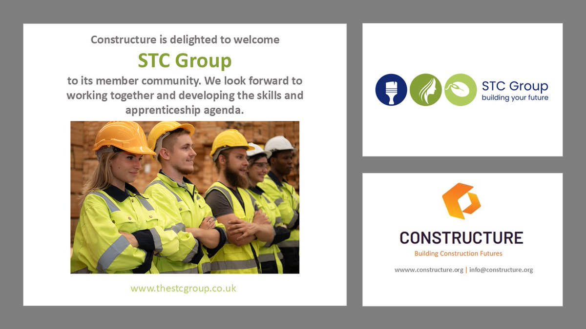 ConstructureUk's tweet image. today we welcome @thestcgroup_ as the latest member of Constructure. Sharing an ambtion for seeing more individuals being trained and joining the construction sector we look forward to a long and progressive partnership together. #skillsforlife #ukconstruction #constructionskills